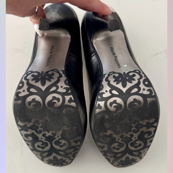 Hush Puppies Black Leather Heels – Size 7 - Picture 5 of 6